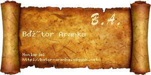 Bátor Aranka névjegykártya