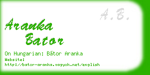 aranka bator business card